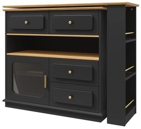 Masă de bar extensibilă cu spațiu de depozitare, Negru | Aosom Romania