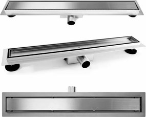 Set rigola pentru dus plus capac inox periat Rea Pure Neo Nickel 80 cm