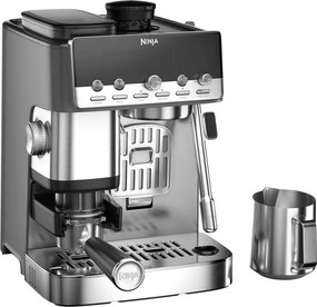 Espressor manual cu rasnita Ninja Luxe Café Mini ES352EU, 1650 W, 9 bar, 250 g, 1,3 l, Barista Assist, 3 setari pentru spumare, 6 tipuri de espresso,Otel inoxidabil