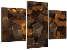 Tablou - Hexagoane de bronz (90x60 cm)