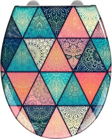 Capac WC cu închidere lentă Wenko Easy Geometry, 44,5 x 37 cm