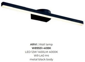 Aplica de perete LED pentru oglinda sau tablou ARVI negru 12W
