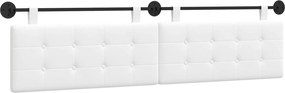 vidaXL Cap de pat suspendat Pe perete Alb 210 x 55 x 5 cm țesătură