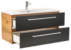 Dulap inferior Vario Clam 100 cu lavoar stejar-antracit