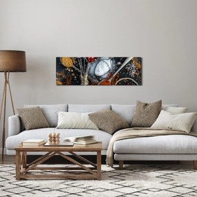 Tablou cu linguri cu condimente (cu ceas) (90x30 cm)