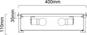 Open Design OR84948 - Plafonieră ROMI, 3 x E14, 12 W, 230 V, diametru 40 cm, crom lucios