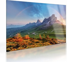 Tablou pe sticlă cu curcupeu deasupra stâncilor (70x50 cm)