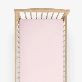 Goldea cearceaf pătuț din 100% bumbac cu elastic - roz pudră 70 x 140 cm