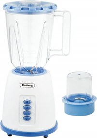 La mâna a doua: Blender cu rasnita Rosberg R51162B, 500W, 2 viteze +Pulse, Albastru/Alb