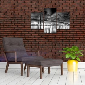 Tablou - Podul Benjamin Franklin, Philadelphia, alb-negru (90x60 cm)