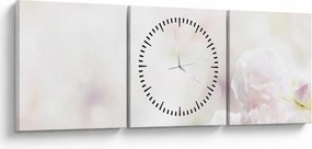 Tablou cu flori fragede (cu ceas) (90x30 cm)