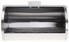 Cutie pentru paine Kinghoff KH 3203, 39.5x28x18.5 cm, Otel, Capac semi-transparent, Alb/Gri