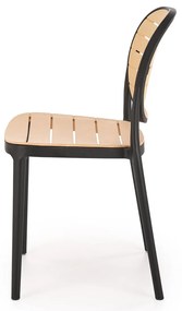 Scaun de grădină Karter (negru + natural). 1092586