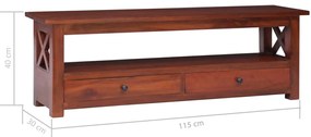 Comoda TV, maro, 115x30x40 cm, lemn masiv de mahon 1, Maro, 115 x 30 x 40 cm