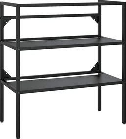 vidaXL Cadru chiuvetă de baie, negru, 79x38x83 cm, fier