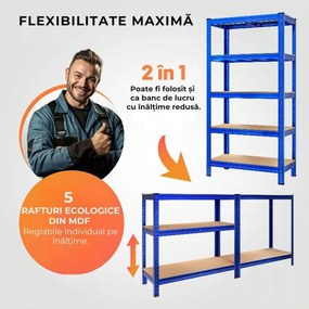 Raft cu capacitate mare HEAVY, max. 875kg, 90x40x180cm, albastru Monzana
