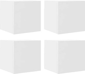 vidaXL Dulapuri TV montaj pe perete, 4 buc., alb, 30,5x30x30 cm