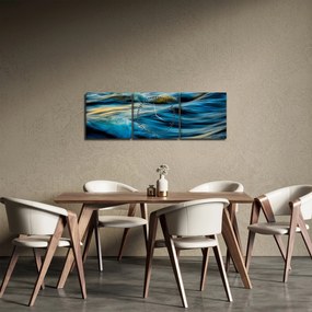Tablou - Valuri (cu ceas) (90x30 cm)