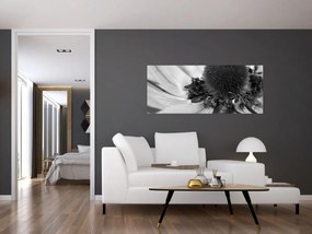 Tablou - Floare în alb-negru (120x50 cm)