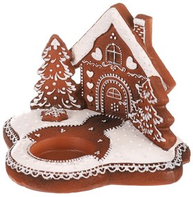 Sfeșnic Perníkový domeček, poliresin, 11 cm