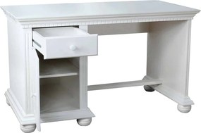 Birou lemn masiv alb Celia, 120 × 65 × 80 cm