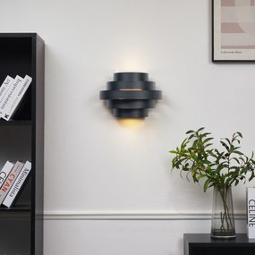 Lampă de perete modernă neagră cu LED inclus, cu 3 trepte de intensitate luminoasă - Lines