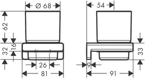 Suport de periute, Hansgrohe, AddStoris, negru mat