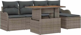 vidaXL Set de canapele pentru grădină 6 pcs Gri Rattan poli