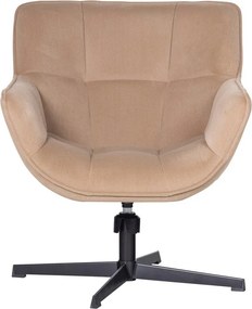 Fotoliu bej pivotant cu tapițerie din catifea Wibo – WOOOD