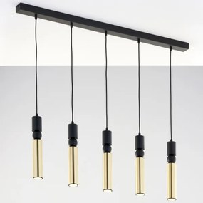 Lustră pe cablu Jupiter 2012 ALAS 5xGU10/10W/230V negru/auriu