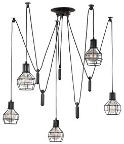 Lustră pe cablu ONLI SPIDER 5xE27/15W/230V spider negru