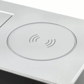 Priza incorporabila in blat Avaro Plus GTV, incarcator wireless 5W, 1 priza Schuko, USB A + C, aluminiu Aluminiu  plastic, Aluminiu, L:240 mm; l:119
