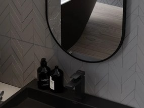 Mexen Loft oglindă de baie ovală 90 x 45 cm, ramă neagră - 9851-090-045-000-70