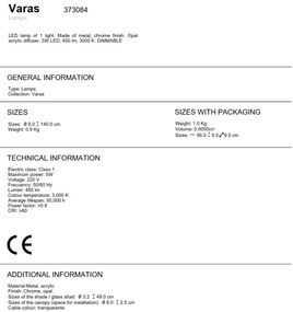 Pendul LED dimabil design modern minimalist Varas crom SV-373084