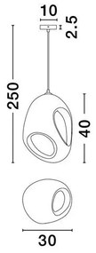 Lustra/Pendul design modern, TEMPUS-LEFKO, L 30cm