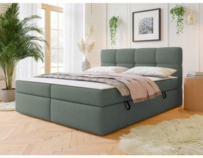 Pat matrimonial 160 cm Mejaso (Verde) (cu somieră și saltea) (cu sp. depozitare). Promo -17%. 1104291