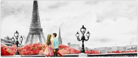Tablou îndrăgostiții în Paris (120x50 cm)