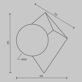 Aplica de perete cu linii geometrice Cubeo