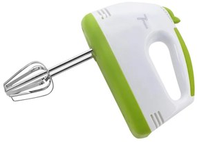 Resigilat: Mixer de mana Rosberg R51110G, 200W, 7 viteze, 2 teluri si 2 carlige cromate cromate, Alb/Verde