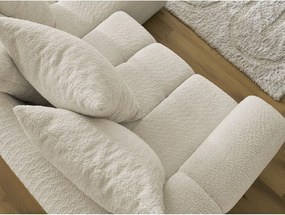 Colțar bej extensibil/cu spațiu de depozitare cu tapițerie din țesătură bouclé (cu colț pe partea dreaptă/cu șezlong) Roxelane – Bobochic Paris