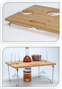 Masă de vin pliabilă din bambus EH, 38 x 28 x 18cm