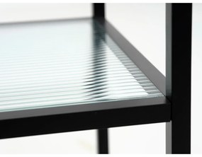 Măsuță de servire cu roți din sticlă 42x70 cm Bronco – Unique Furniture