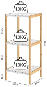Deuba Raft bambus 80x33x34cm - alb