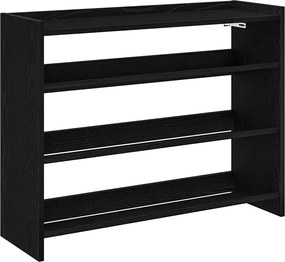 vidaXL Pantofar, negru, 80x25x62 cm, lemn prelucrat