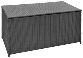 Lada de depozitare de gradina, negru, 120x50x60 cm, poliratan Negru