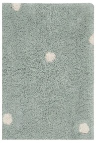 Covor pentru copii verde mentă lavabil/țesut manual din bumbac 100x150 cm Mini Dot Blue Sage – Lorena Canals