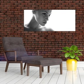 Tablou - Portretul femeii, alb- negru (120x50 cm)