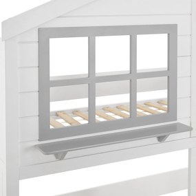 Pat supraetajat pentru copii Dream House 90 x 200 cm cu 2 paturi si o scara