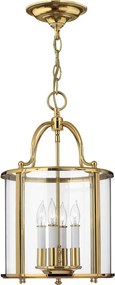 Hinkley HK-GENTRY-P-M-PB - Candelabru suspendat pe lanț GENTRY, 4xE14/60W/230V, auriu