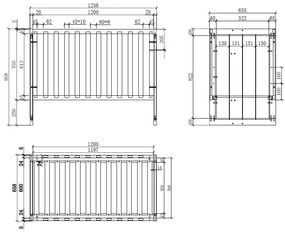 Pătuț Copii ERIK 60x120 cm, Alb – Vipack
